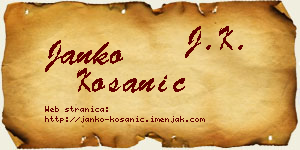 Janko Kosanić vizit kartica